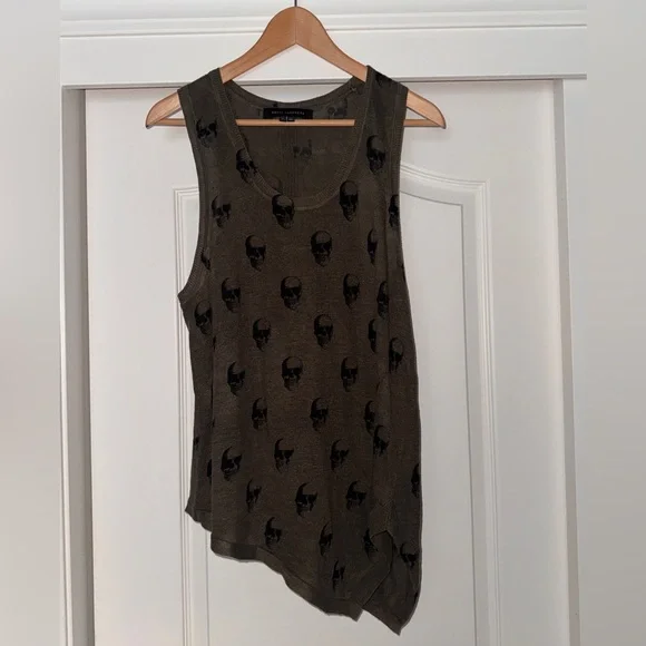Skull Cashmere Olive Skull Tank Top - Picture 3 of 4